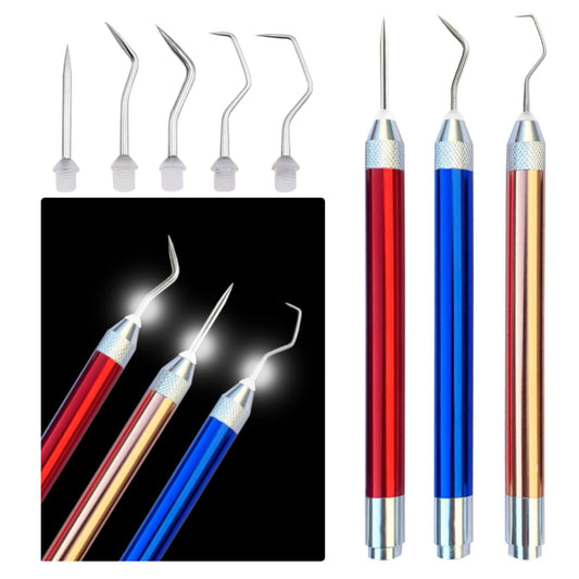 2Pcs LED Weeding Tools for Vinyl: Lighted Weeding Pen with Pin