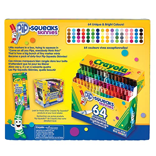 Crayola Washable Pip Squeaks Skinnies Markers, 16 Count, School Supplies,  Gifts for Boys and Girls