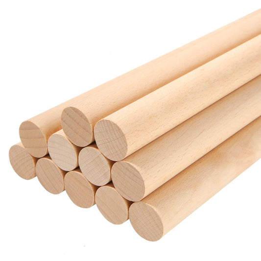 Moukiween Wooden Dowel Assorted Sizes Wooden Dowel Rods for Crafting 1/8  3/16