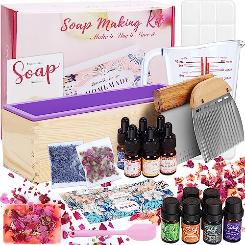 Pifito Soap Making Kit │ DIY Soap Making Supplies - 3 lbs Melt and Pour  Soap Base (Shea Butter, Goats Milk, Oatmeal), 8-Pack Oxide Pigment  Colorants