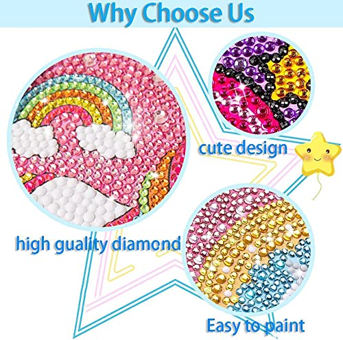 QIAONIUNIU Diamond Painting Kits for Kids, Dot Art Crafts Animals Unicorn Pony Horse