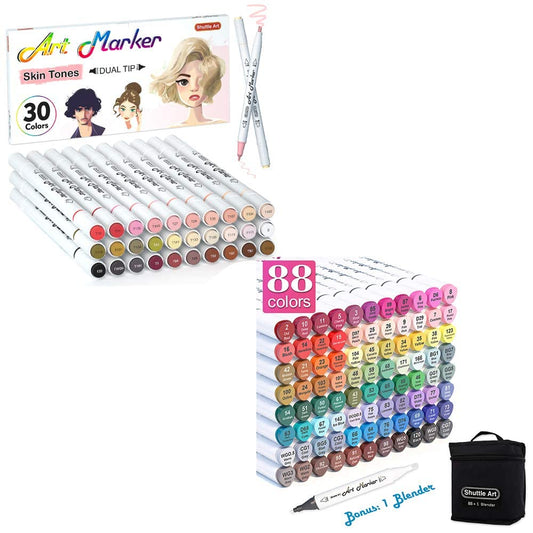 Shuttle Art Art Markers Bundle - 30 Colors Alcohol Markers + 36 Colors –  WoodArtSupply