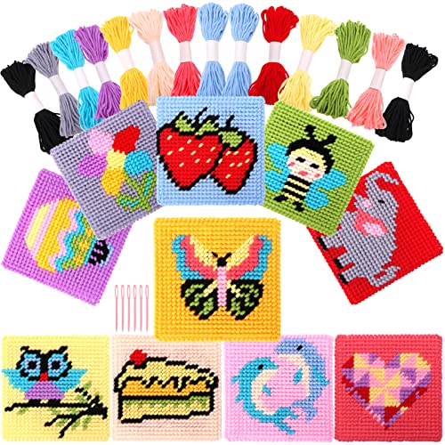  Pllieay 6PCS Punch Needle Coasters kit, Punch needle Rug  Coasters Keychains Hair Rope, Easy Punch Needle Kit for Beginners with  Adhesive Felt, Punch Needle tools for DIY Punch Needle Embroidery Crafts 