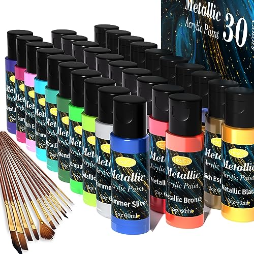 CSY art gallery Metallic Acrylic Paint Set -(60ml, 2oz) Art Craft  Paints-Made By High Concentration Pearlescent Powder Imported From  Germany(Confetti)