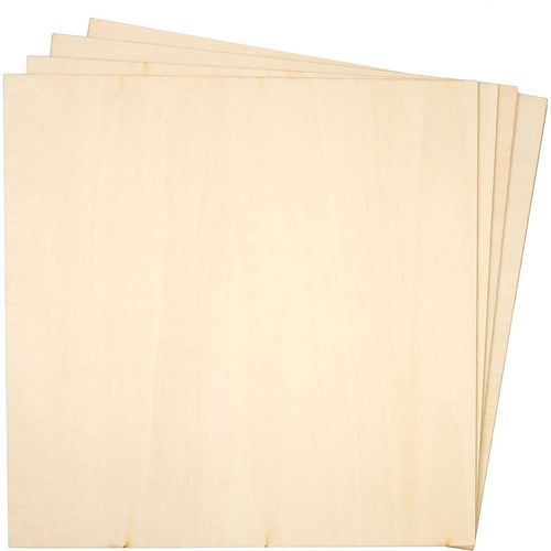 8 Pack Thin Basswood Sheets, Wood Squares for Crafts 10x10, 3mm Plywood for Laser Cutting, Wood Burning