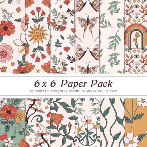 japleed 192 Sheets Scrapbook Paper Vintage Journaling Supplies Floral  Poster Decoupage Scrapbooking Material Decorative Paper Craft Kit for Junk