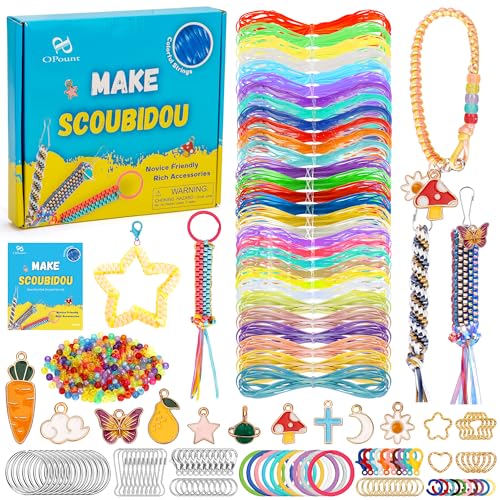 Lanyard String, Cridoz Boondoggle String Kit with 20 Rolls Plastic Lacing  Cord and 50Pcs Keychain Lanyard Accessories, Gimp String Lanyard Weaving  Kit for Keychain Crafts, Bracelet and Lanyards Laser Color & Normal