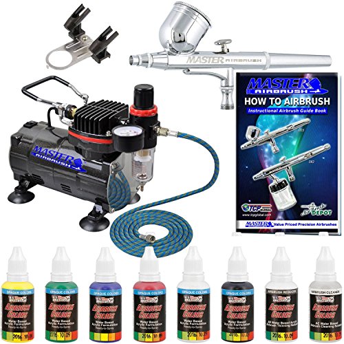 Master Airbrush Powerful Cordless Airbrushing System Kit - 20 to 36 psi, Portable Rechargeable Air Compressor Professional Artist Set, How to Guide