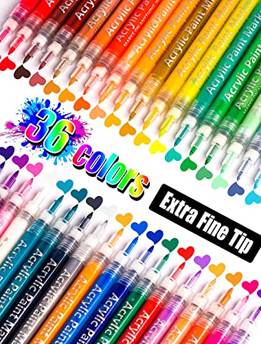 Oficrafted 50 Colors Acrylic Paint Pens Markers, Dual Tip Acrylic Markers  with Fine Tip and Brush Tip, Premium Acrylic Paint Pens Set for Rock, Wood,  Glass, Plastic, Fabric Painting and DIY Crafts –