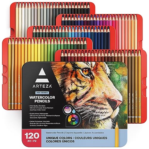 Arteza Pastel Colored Pencils for Adult Coloring, Set of 50 Drawing Pencils, Triangular Grip, Pre-Sharpened Pencil Set, Professional Art Supplies
