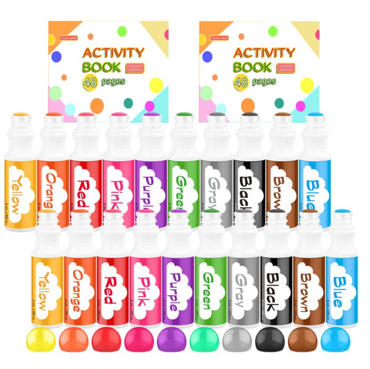 Washable 8 Colors Dot Markers 2 Pack Set - Paint Daubers for Kids -  Toddlers - Non-Toxic Bingo Daubers Arts and Crafts Supplies - Includes 200  Plus