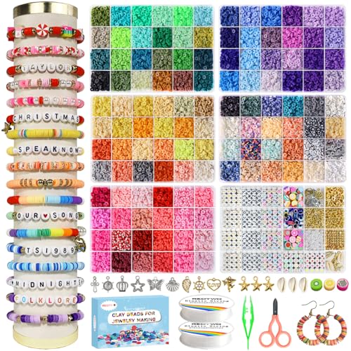 Gionlion Clay Beads Bracelet Making Kit, 8000PCS Preppy Clay Beads Let –  WoodArtSupply