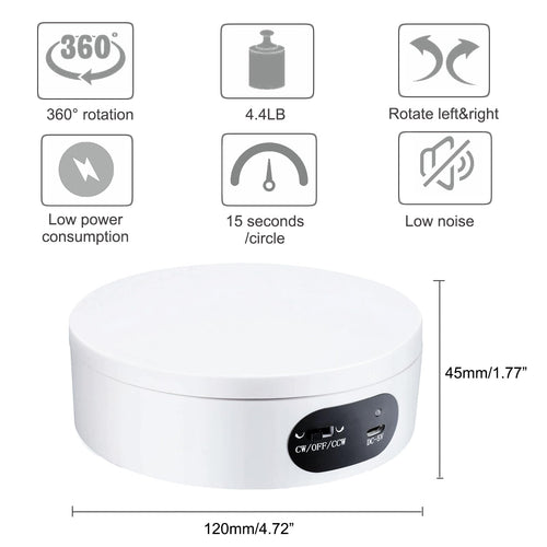 AREMOD Rotating Display Stand, 360 Degree Automatic Rotating  Turntable,Making Supplies Spinner Tumbler Turner Cup Display Stand for Live  Show Window