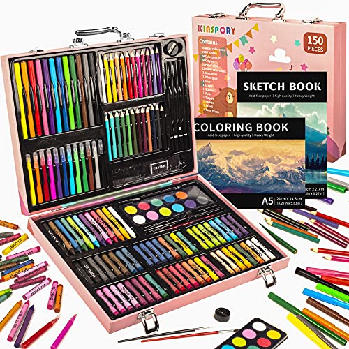 KINSPORY Washable Paint Pens, 48 Colors Acrylic Marker Pens, DIY Art Crafts  Coloring Drawing Paint Pens with Creative Bucket Gift Box for Kids - Pink