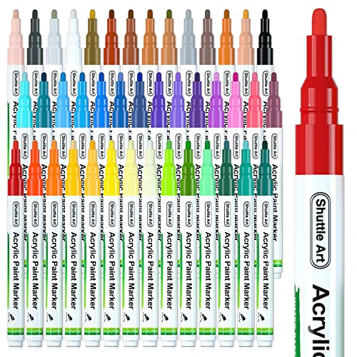 Acrylic Paint Brush Markers, Dual Tip-Set of 60 — Shuttle Art