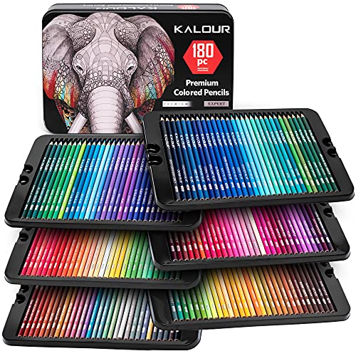 KALOUR Premium Colored Pencils,Set of 120 Colors,Artists Soft Core with Vibrant Color,Ideal for Drawing Sketching Shading,Coloring Pencils for