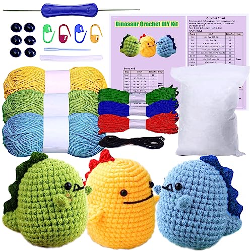 Mooaske Crochet Kit for Beginners with Crochet Yarn - Beginner Crochet Kit  for Adults Kids with Step-by-Step Video Tutorials - Crochet Kits Model Cute