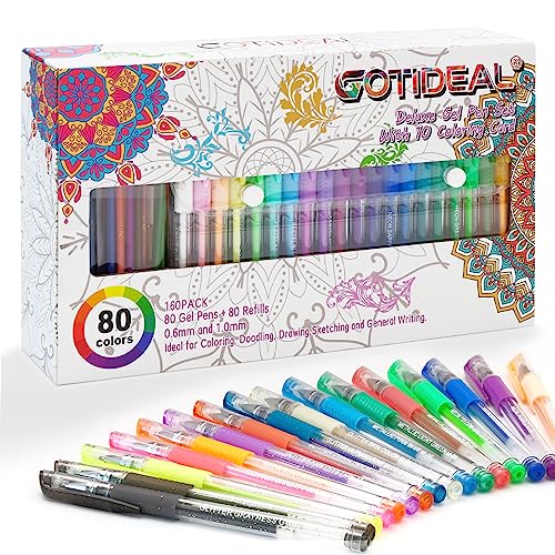 GOTIDEAL 36pcs Glitter Gel Pens Set for Adult Coloring Books, Colored Fine  Point Markers, Great for Kids Adult Doodling Scrapbooking Drawing Writing  Sketching - Yahoo Shopping