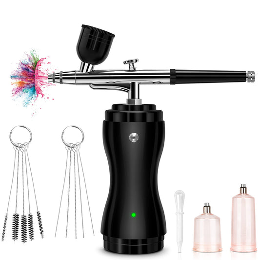 Airbrush Kit, Dual Action Airbrush for Nails, Rechargeable Cordless  Airbrush Gun Kit with 0.35mm Tip, 30PSI High Pressure Airbrush for Cake