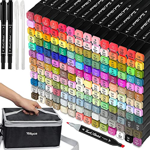 TOMMAX Tommax 80 Colors Dual Tip, Sketch Markers Set for Kids Adults  Artists Painting, Coloring, Sketching, and Drawing Alcohol Based M