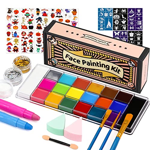 Zenovika Face Painting Kit for Kids - Non-Toxic and Hypoallergenic Face  Paint Kit with 28 Colors