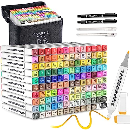 RESTLY Premium Quality 120 Alcohol Markers Brush Tip for Drawing &  Sketching