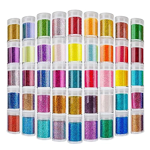 Chunky and Fine Glitter Mix Estanoite 24 Colors Sequins & Fine Glitter  Powder Mix Holographic Glitter Flakes Cosmetic Face Body Eye Hair Nail Art  Resin Tumbler Iridescent Glitter Loose Glitter