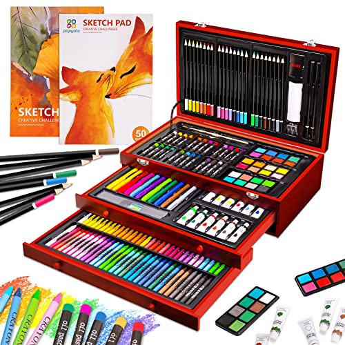  Art Supplies, 272 Pack Art Set Drawing Kit for Girls Boys Teens  Artist, Deluxe Gift Art Box with Trifold Easel, Origami Paper, Coloring  Book, Drawing Pad, Pastels, Crayons, Pencils, Watercolors(Pink)