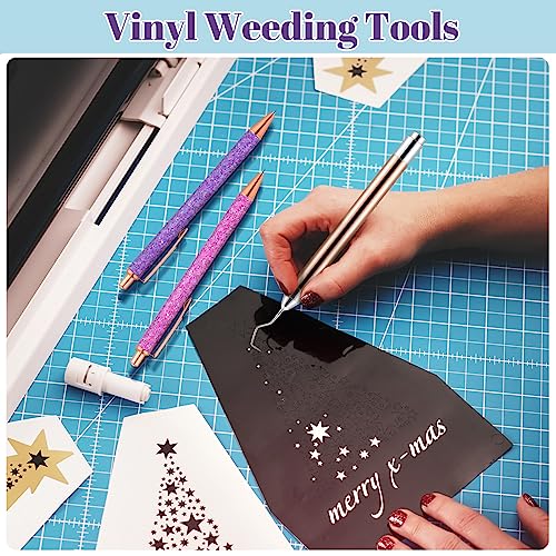 TECKWRAP Air Release Weeding Tool Pin Pen Vinyl Installation Weeding Tool  for Vinyl DIY Craft Project (Glitter Pink)