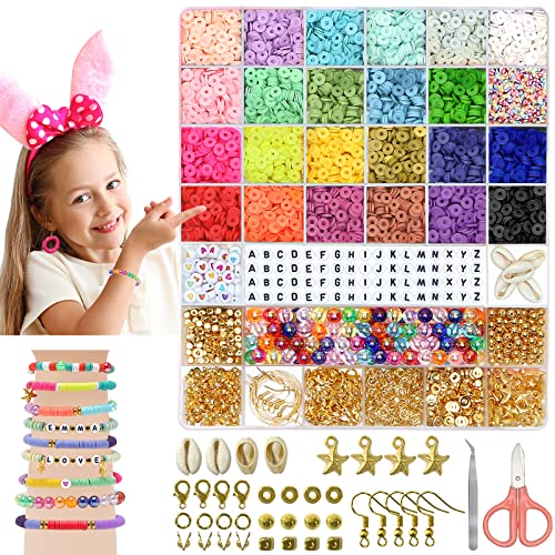 Kids Jewelry Making Kit 450+ Beads Art and Craft Kits DIY Bracelets Necklace  Hairbands Toy for Age 3 4 5 6 7 8 Year Old Girl 