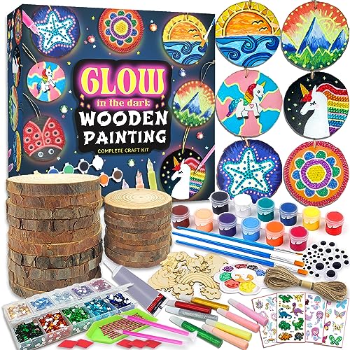 atydkug Kids Wooden Painting Kit - Glow in The Dark Foil Arts & Crafts –  WoodArtSupply