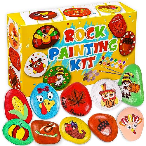 IFLOVE Paint Your Own Stepping Stones for Kids,5 Pack DIY Ceramic Painting  Craft Kits,Arts and Crafts for Kids Ages 4-8,Painting Crafts for Girls Ages