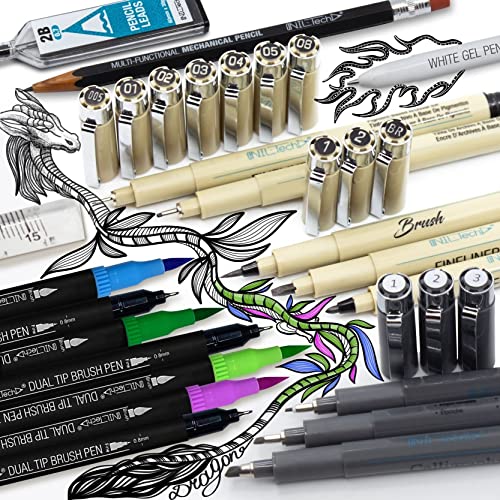  HQMaster Dual Tip Pens 36 Pack for Maker 3/Maker/Explore 3/Air  2/Air, 0.4mm & 1mm Color Pens Fine Point Pen Writing Drawing Accessories  for Cutting Machine : Arts, Crafts & Sewing