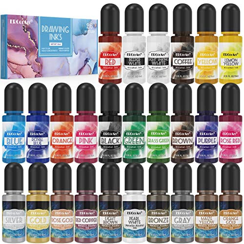 Alcohol Ink Set, 30 Bottles Vibrant Colors Concentrated Alcohol