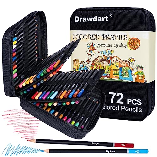 48 Premium Colored Pencils for Adult Coloring,Artist Soft Series Lead Cores  with Vibrant Colors,Professional Oil Based Colored Pencils,Coloring