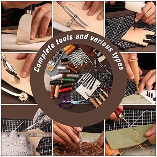 328Pcs Leather Tooling Kit, Leather Kit with Manual, Leather Working T