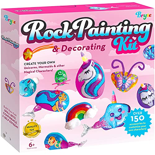 Aigybobo Kids Arts and Crafts Painting Kit, 6 Pack Paint Your Own Plaster  Stones for Kid Girl Ages 4-8, Creativity Art Supplies, Christmas Birthday