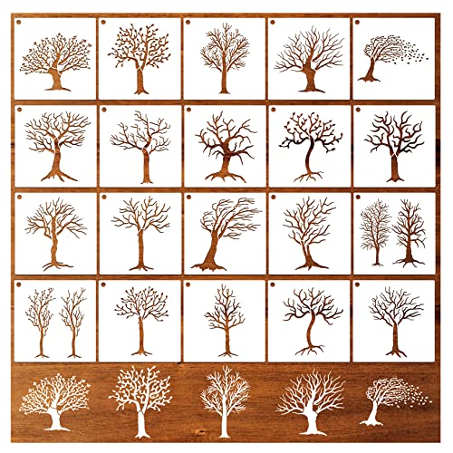 Mountain Stencils For Painting On Wood Burning Stencils And Patterns  Reusable Nature Deer Tree Stencils For Crafts Canvas Furniture Wall Drawing  Patte