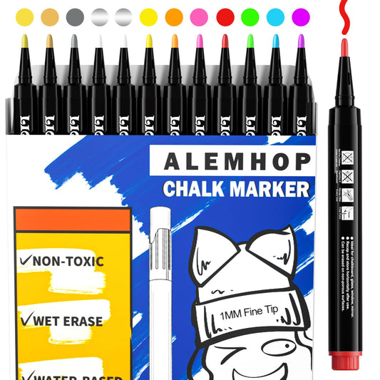 Liquid Erasable Chalk Markers Pens - 12 Colors Washable & Wet Erase Neon  Makers For Blackboard, Chalkboard Signs, Glass Window, Graduation  Celebration School Art For Cars - Arts, Crafts & Sewing - Temu