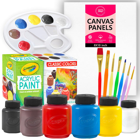 HTVRONT Acrylic Paint kit, Painting Kit for Kids, with 6 Paint Brushes & 4  Canvases, 12 Colors (12ml, 0.4oz), Table Easel, Paints Gifts for Kids