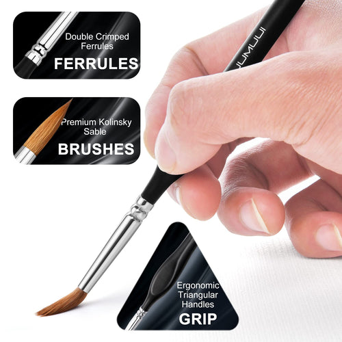 Detail Paint Brushes 9pcs Detail Brush Set For Acrylic, Watercolor, Oil,  Models, Nails Tiny Paint Brushes With Triangle Grip Handles