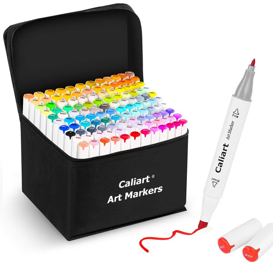 Caliart 80 Colors Dual Tip Permanent Art Markers