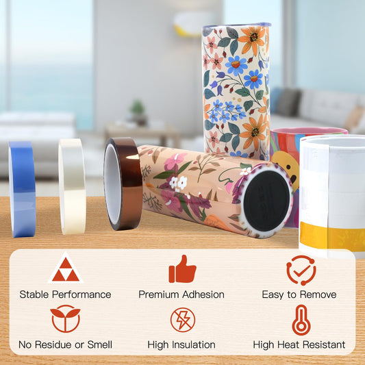 Heat Tape Dispenser Sublimation Kit, Includes 6 Heat-Resistant Tapes, Multi  Tape Roll Dispenser, and 2 Heat Protection Gloves, Heat Tape Dispenser and