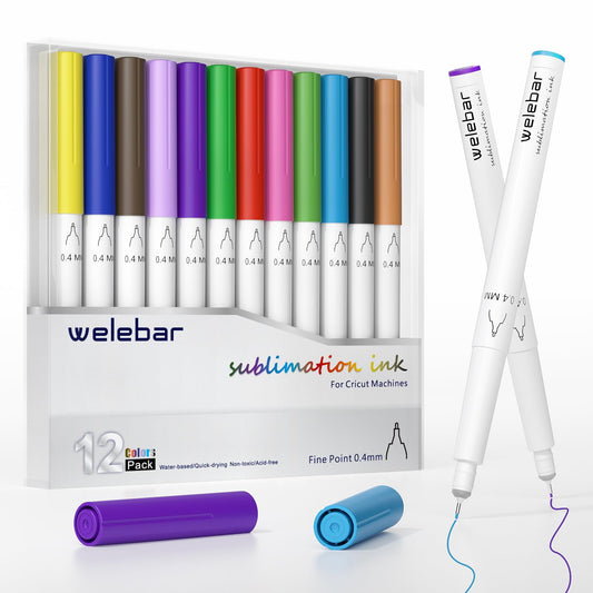 Welebar 0.4 Tip Infusible Pen Set for Cricut Joy/Xtra, 12 Pack