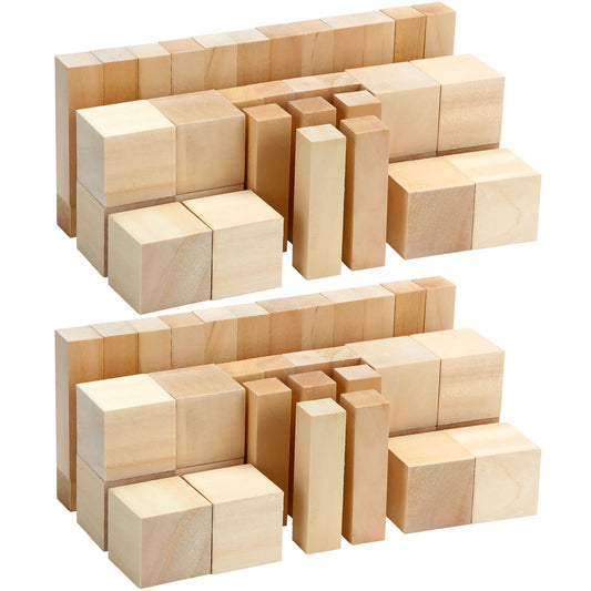 20PCS Basswood Carving Blocks, 4 Size Unfinished Wood Carving Blocks  Rectangle Wood Block Kit for Wood Carving Beginners and  Professionals(1”x1”x2”