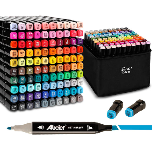 Art Markers, 65 Coloring Markers and 1 Blender, 66 Pack Alcohol Based Dual Tip Permanent Markers Highlighters with Case, Excellent for Adults Kids