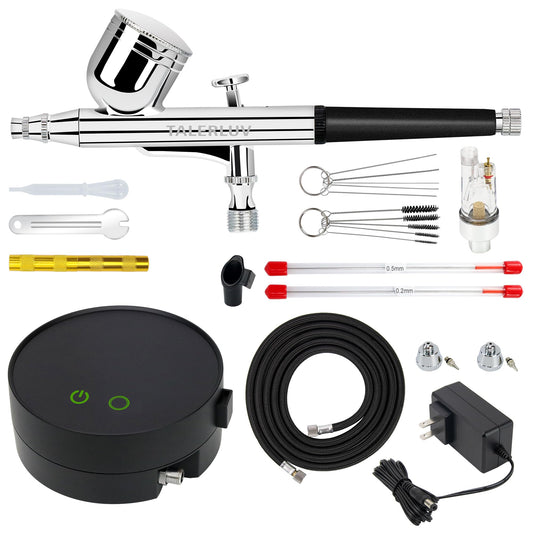 OPHIR 110V Pro Airbrush Kit Air Brush Compressor with Tank 0.2mm 0.3mm  0.8mm