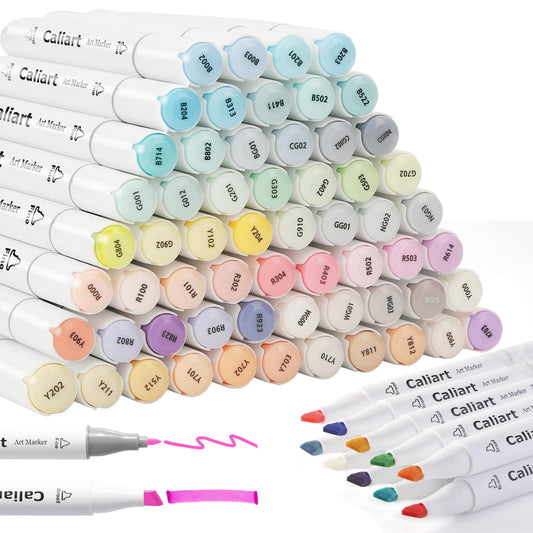 Caliart 81 Colors Alcohol Based Markers, Dual Tip Permanent Artist Art –  WoodArtSupply