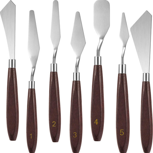 U.S. Art Supply 5-Piece Artist Stainless Steel Palette Knife Set - Wood  Hande Flexible Spatula Painting Knives for Color Mixing Spreading, Applying  Oil, Acrylic, Epoxy, Pouring Paint on Canvases, Cake 