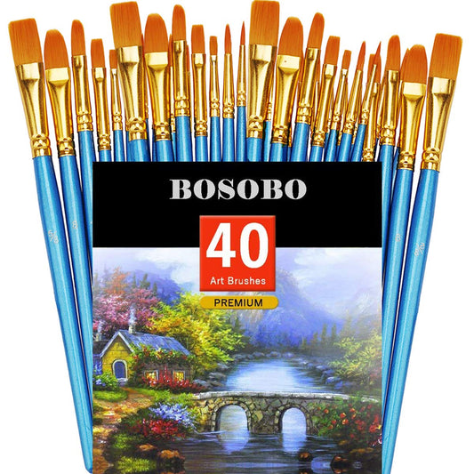 15 Pack Professional Paint Brush Set - Premium Artist Paint Brushes for  Acrylic, Watercolor, Oil, Canvas, Hobby Craft, Fabric Painting, Wide and  Fine